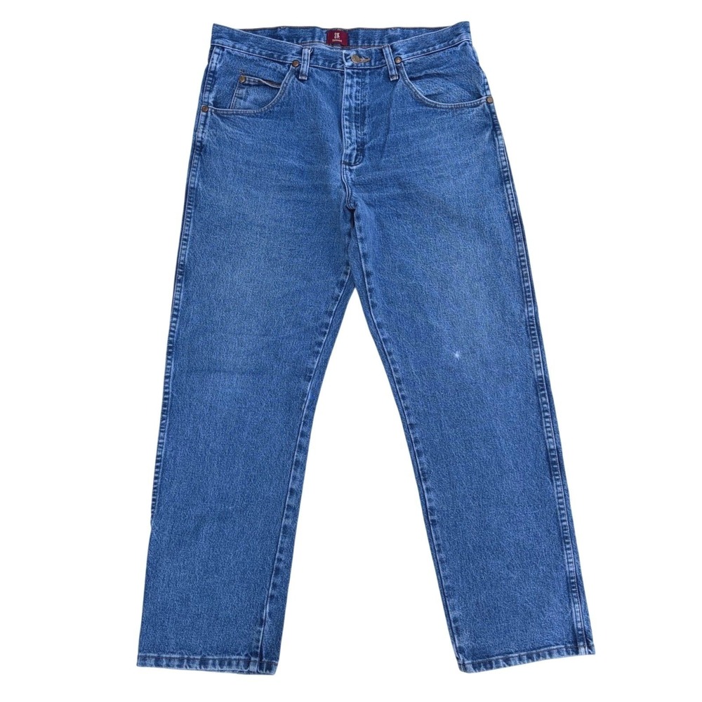 Wrangler 31MWZGK Relaxed Fit Jeans Mens 34x31 Blue Denim Straight Leg Workwear